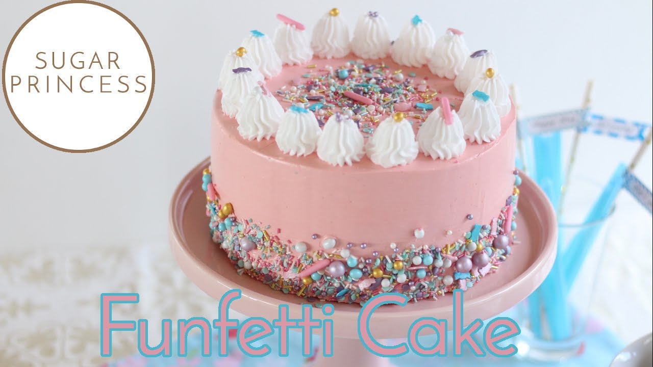 Wunderhübsche, einfache Konfetti Geburtstagstorte / Funfetti Cake | Rezept von Sugarprincess