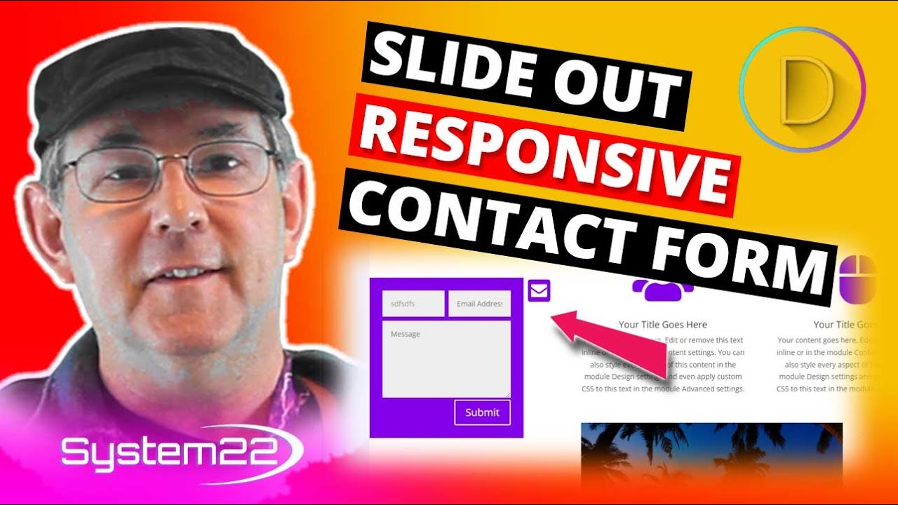 Divi Theme Icon To Slide Out Fixed Position Contact Form On Hover 👍👍👍