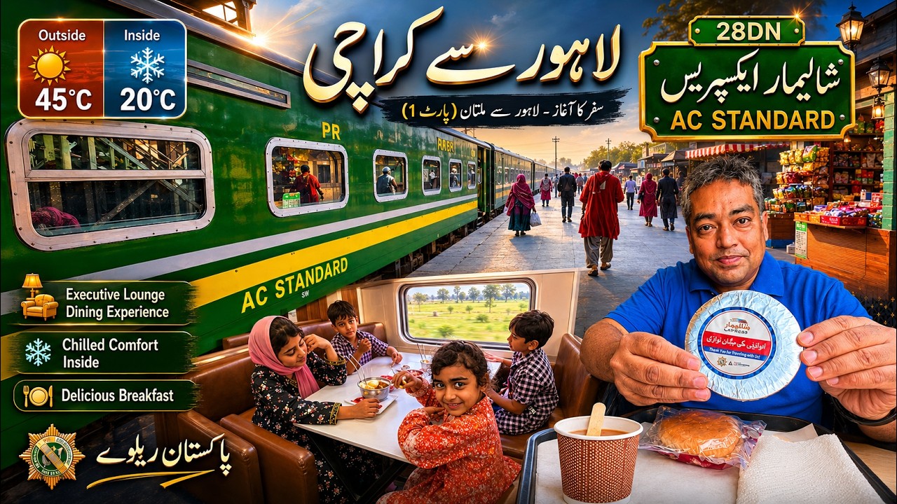 28DN Shalimar Express AC Standard | The Ultimate Summer Train Journey | Lahore to Karachi
