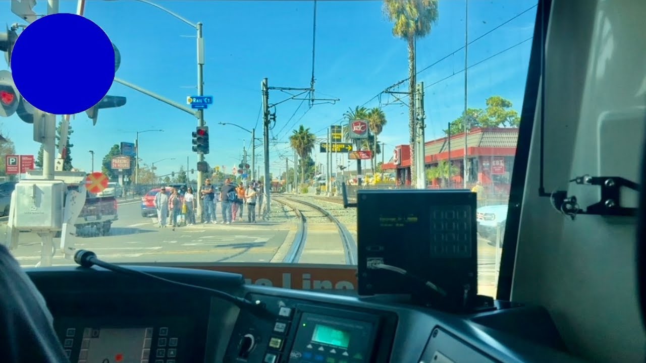San Diego Blue Line Trolley Full Cab Ride - San Ysidro to UTC via Downtown