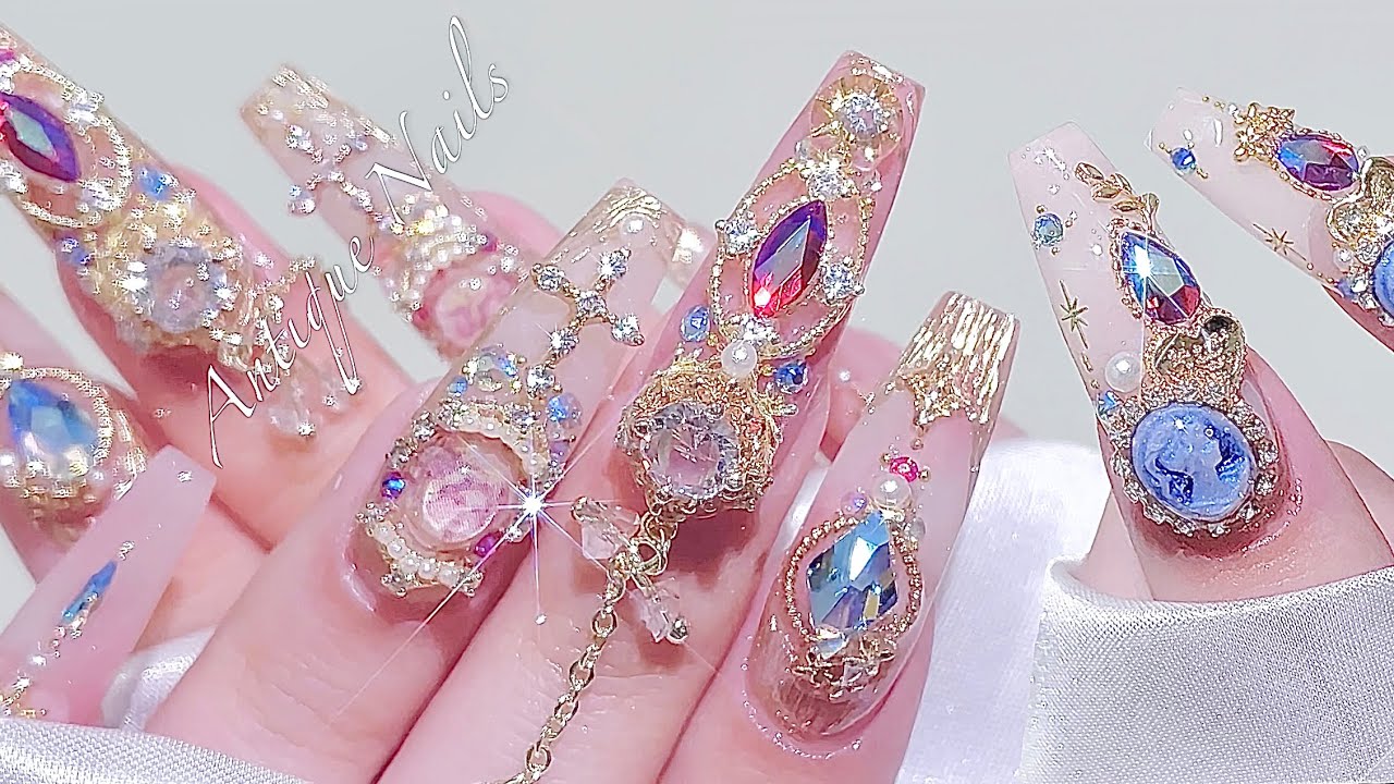sub) Классический антикварный маникюр✨💗/🇰🇷Корейские ногти / Дизайн ногтей / ASMR