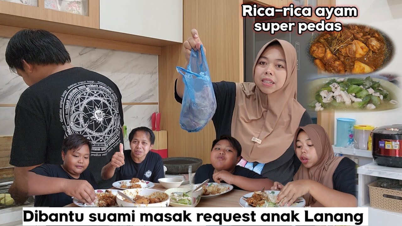 Dibantu suami masak request anak Lanang!! Rica-rica ayam super pedas