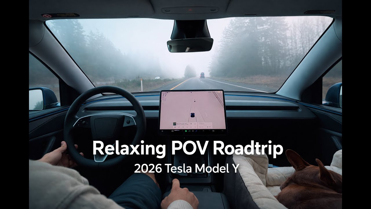 Relaxing Tesla Drive w/ My Dog | POV Roadtrip at 3x Speed (No Talking)