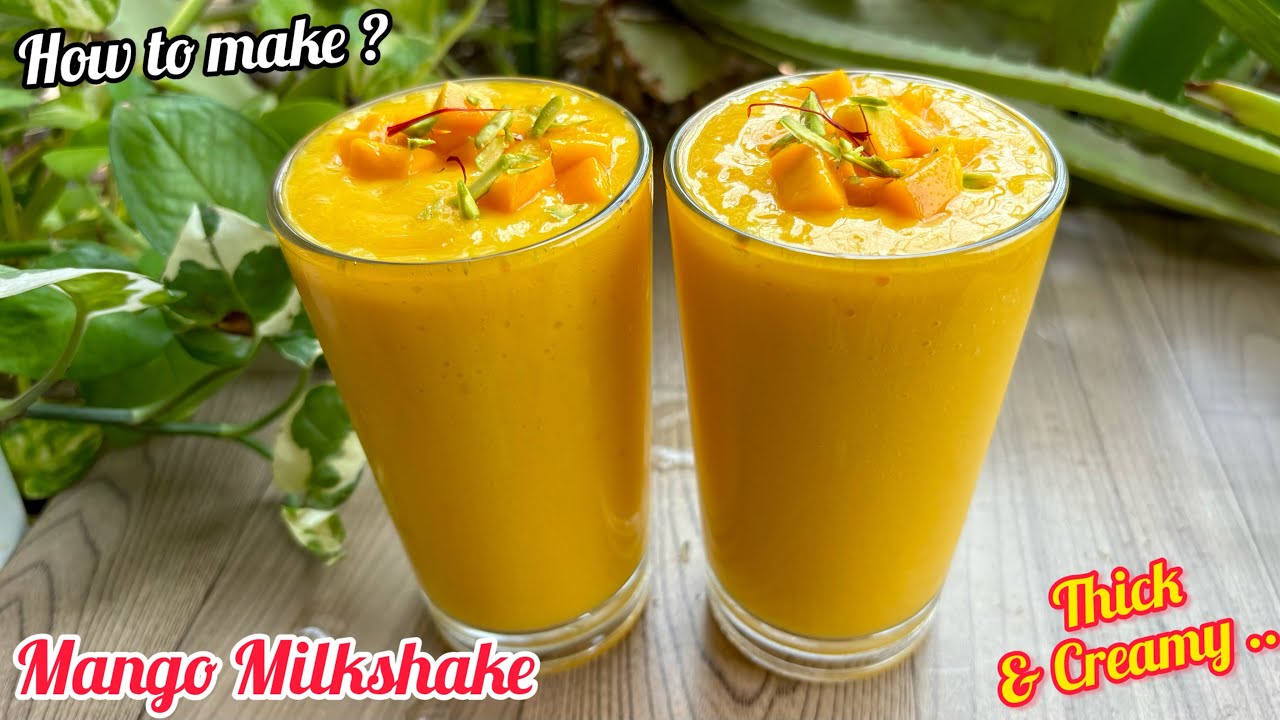 Mango Milkshake Recipe | How to make Thick & Creamy Mango Milkshake at home | Delicious Mango Shake