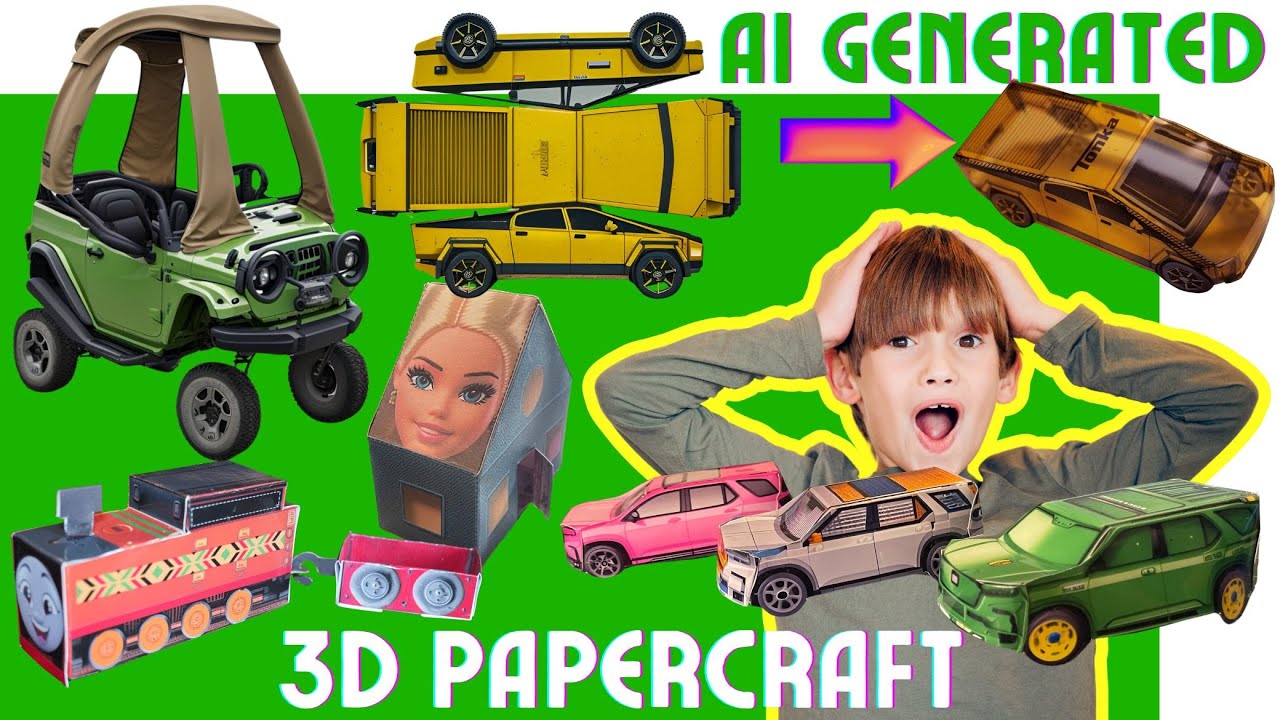 DIY AI Paperfold 3D Toys #aitoys #papercraft #aicrafts #craftwithai #ai #photoleap