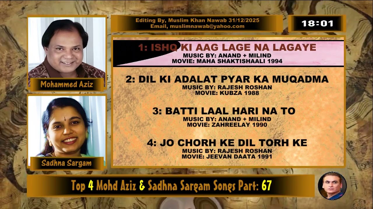 Mohd Aziz & Sadhna Sargam Top 4 Duets Songs Part, 67