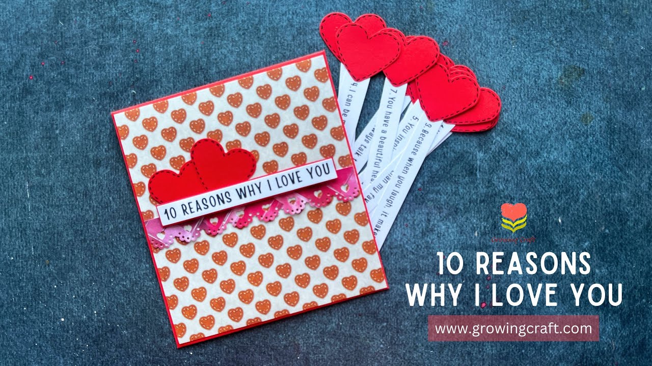10 reasons why I love you card for Valentine's day - Boyfriend Husband #diycrafts #growingcraft