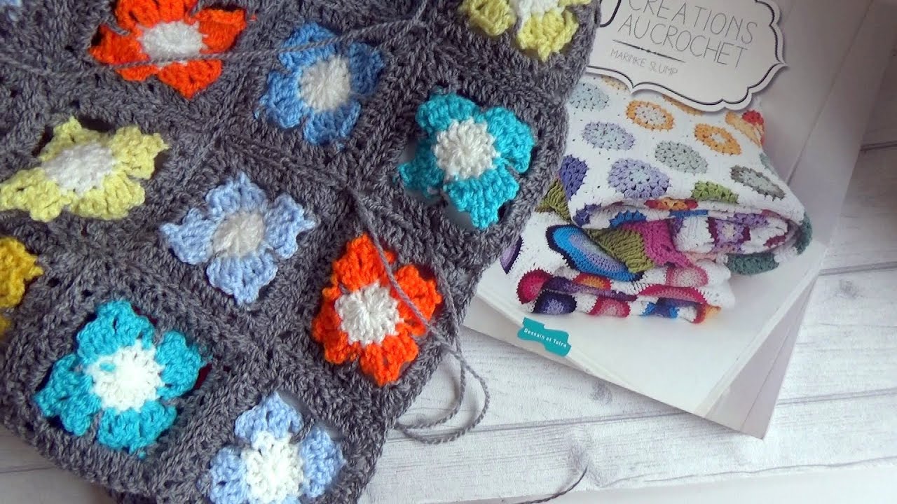 Manta facil de granny square a ganchillo/@deverdadcrochet