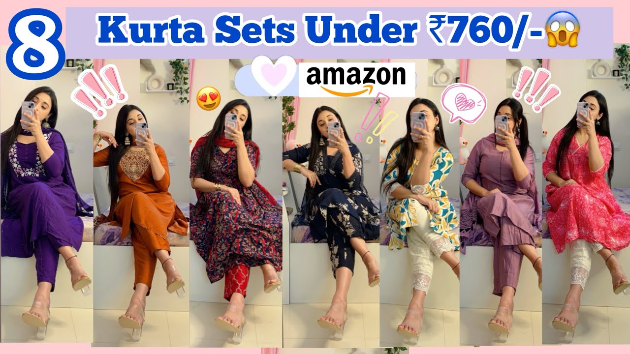 *HUGE* AMAZON KURTA SETS HAUL😍All Under ₹760/-😱Try On Haul | Megha Pandey |  #amazonfinds #fashion