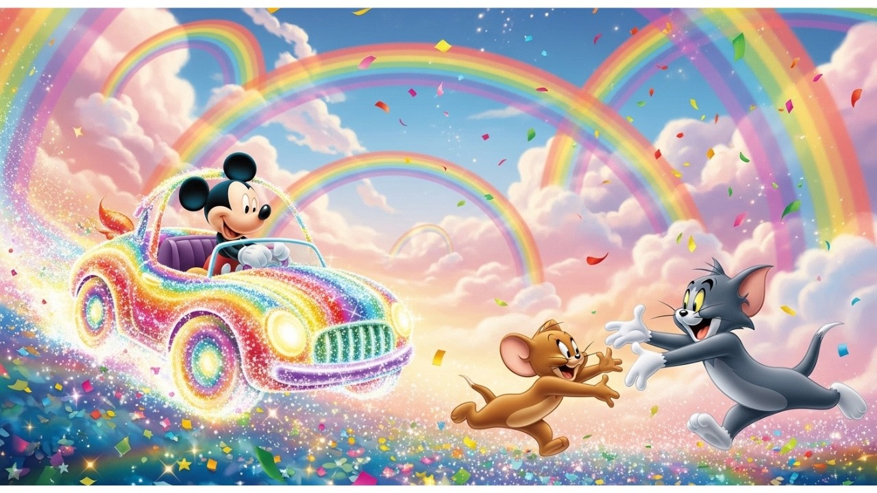 🐭🚗✨ Mickey Mouse’s Magical Car Ride with Tom & Jerry 🌈💫 | Dreamy Doodles