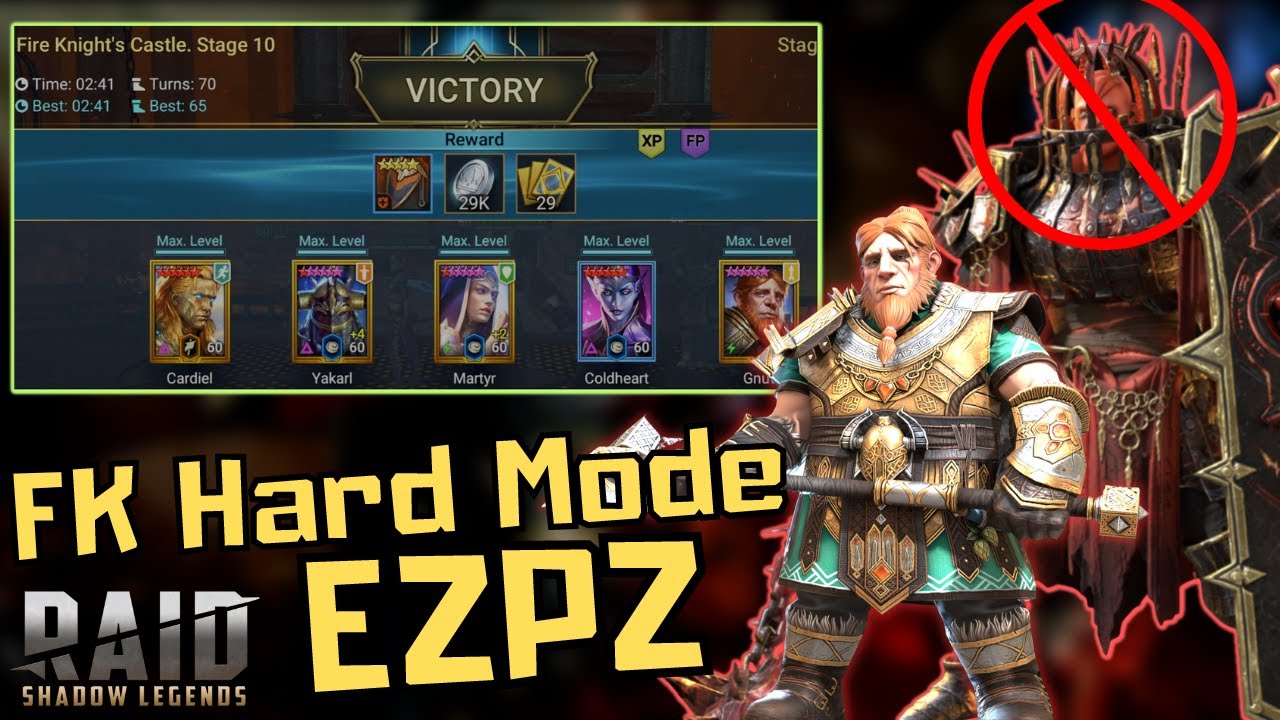 Gnut Destroys Fire Knight Hard Mode... Stage 10 Guide | RAID SHADOW LEGENDS