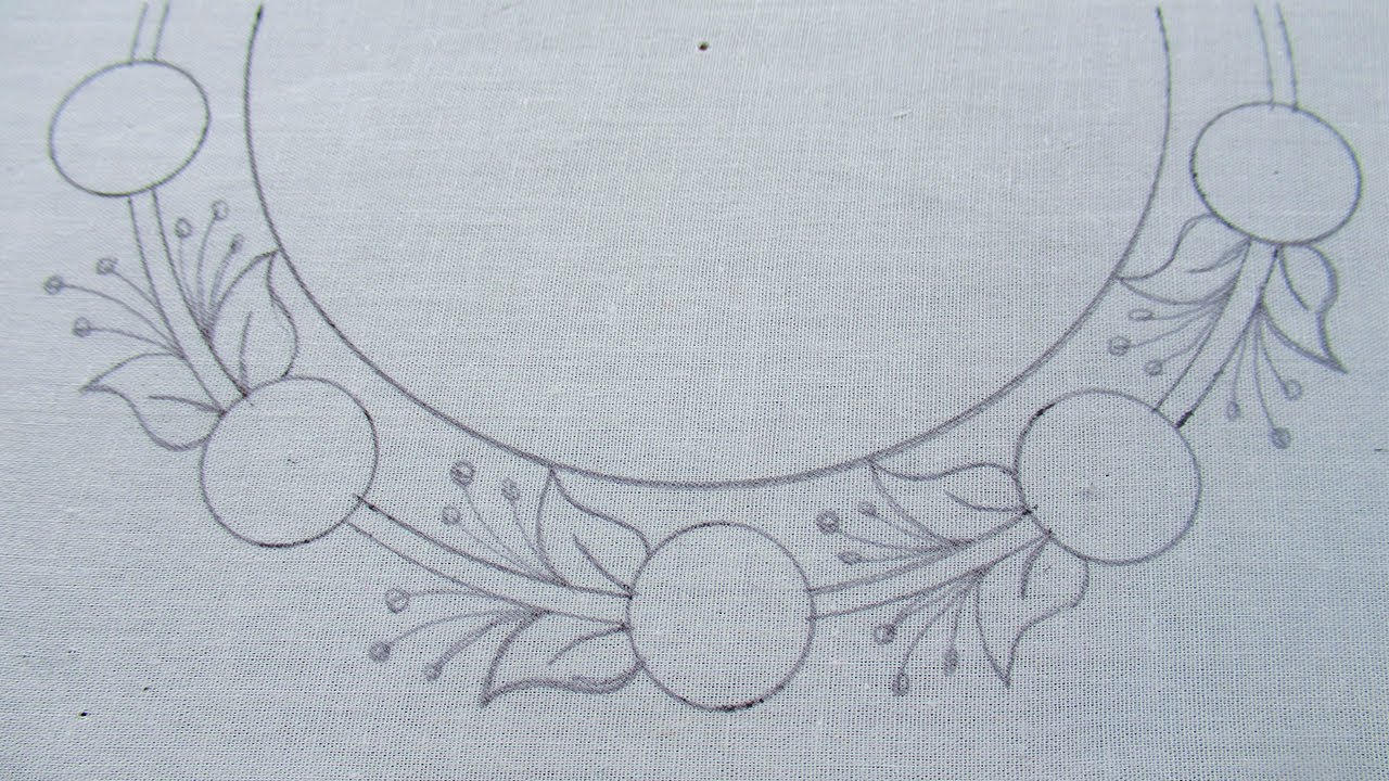 Neckline hand embroidery design for kurti| Super Unique floral neck design| latest kurti designs
