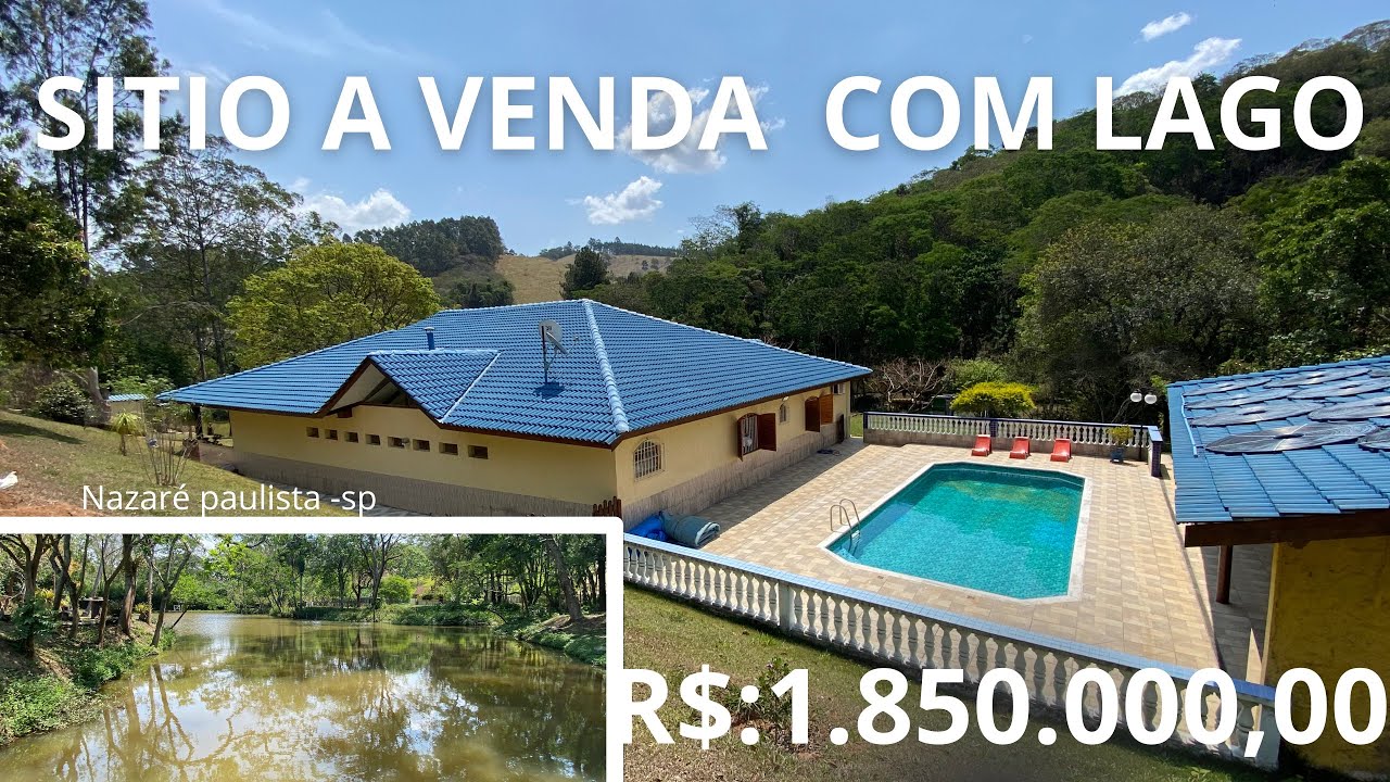 Sítio a venda com lago em Nazaré Paulista sp, pastagem, pomar e rico em água