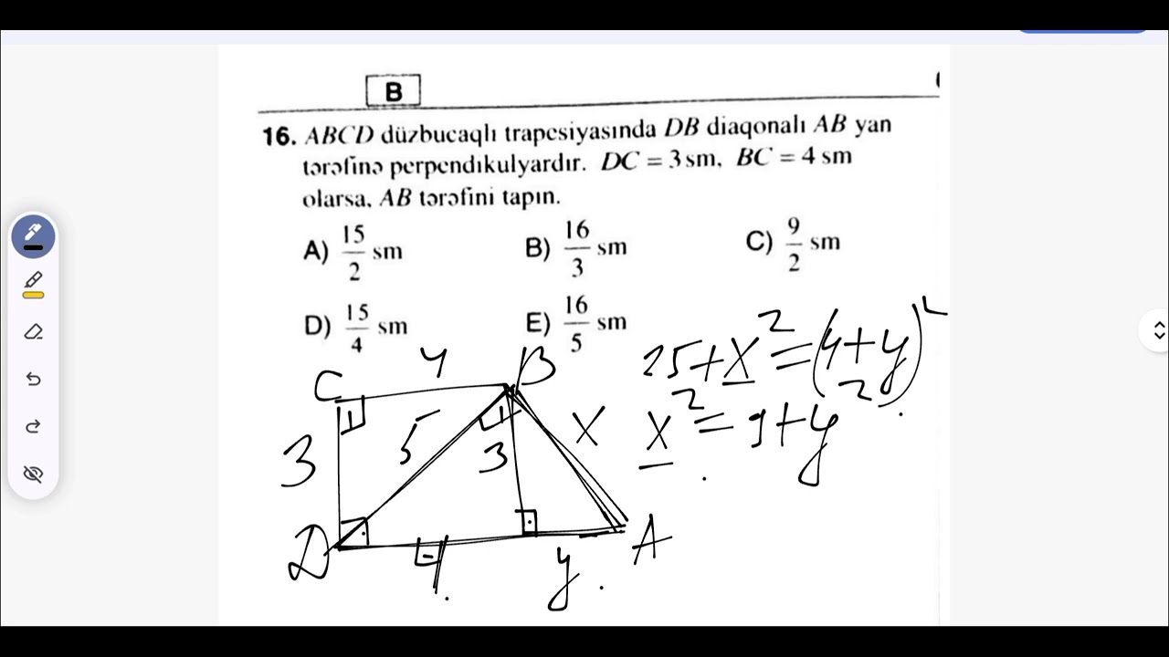 DİM riyaziyyat qəbul sualı 