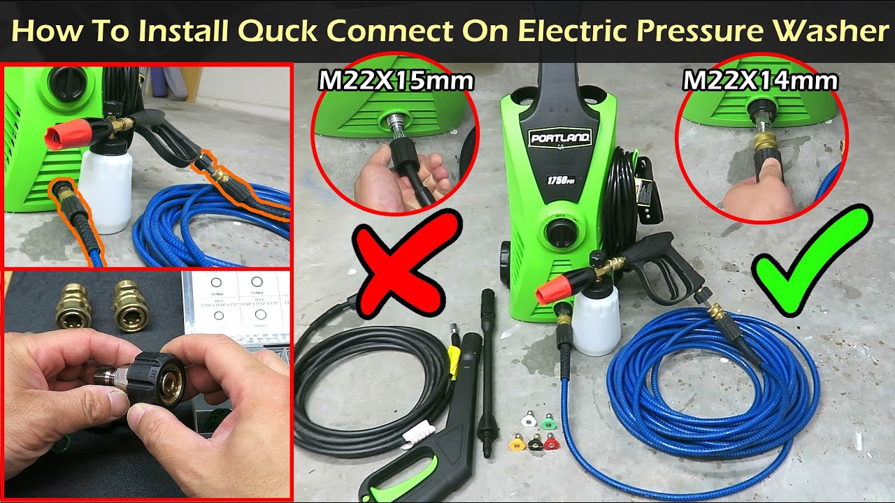 How To Install Quick Connect Disconnect On Electric Pressure Washer | M22X14mm | M22X15mm