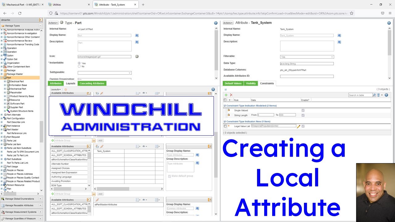PTC Windchill PDMLink — Создание локального атрибута | Администрирование