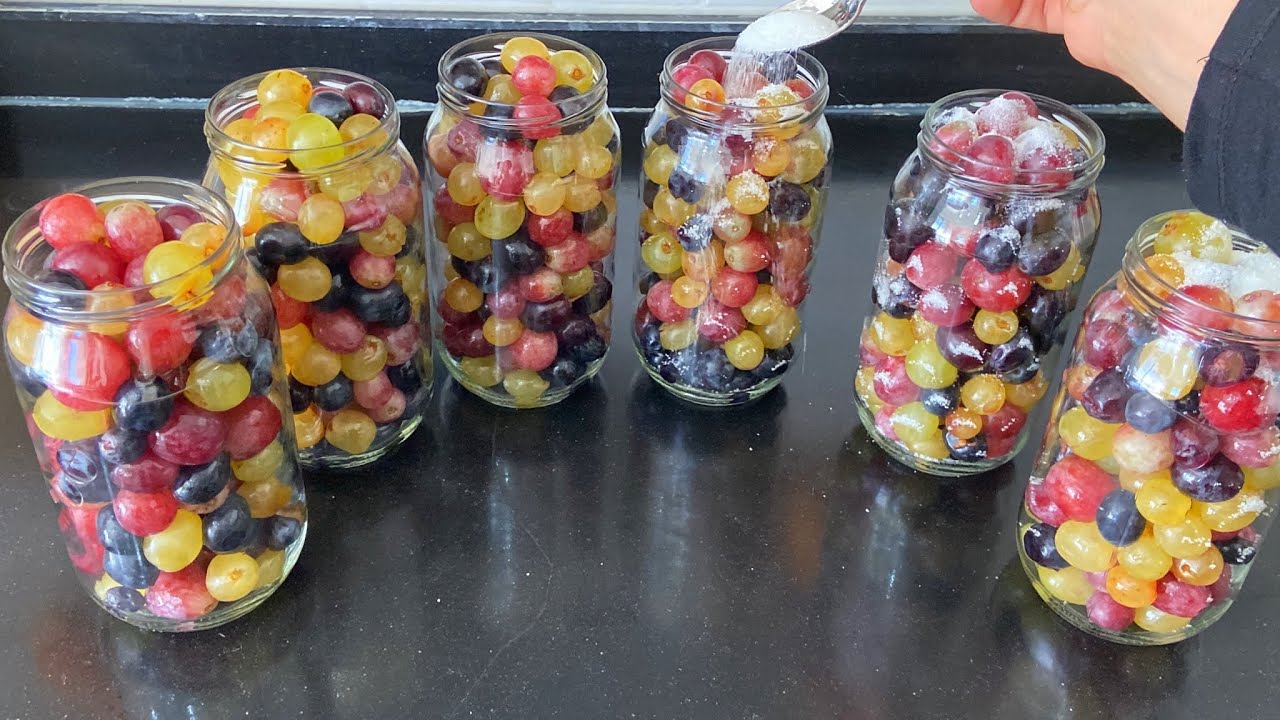 Kış Boyu Çerez Gibi Tüketebilir Kompostosunu Yapabilirsiniz 💯 Konserve Üzüm 🍇 Üzüm Konservesi