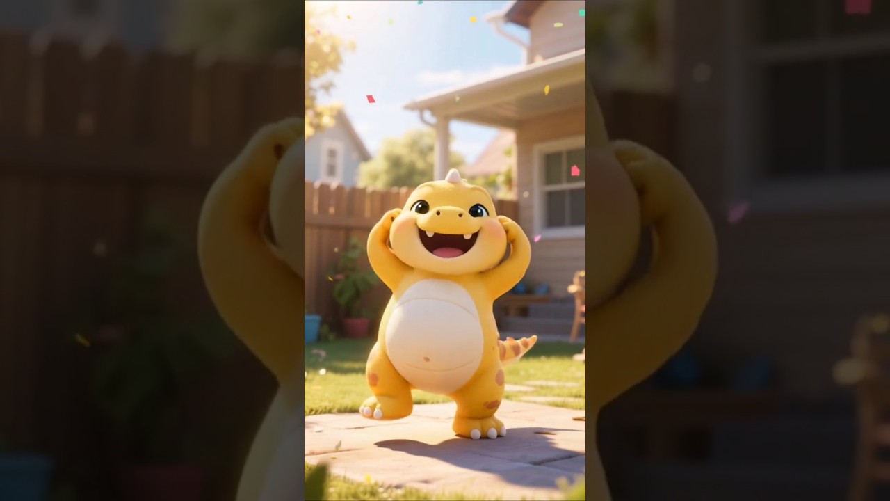 Dino Kuning Joget Gemoy Bikin Ngakak!!!#animasi joget, #animasi joget lucu, #dinokuning ,#shorts