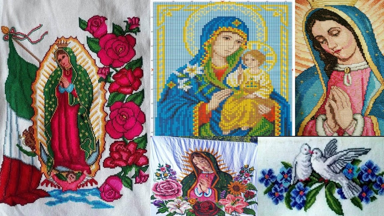 cross stitch embroidery design ideas and pattern work Mother Mary