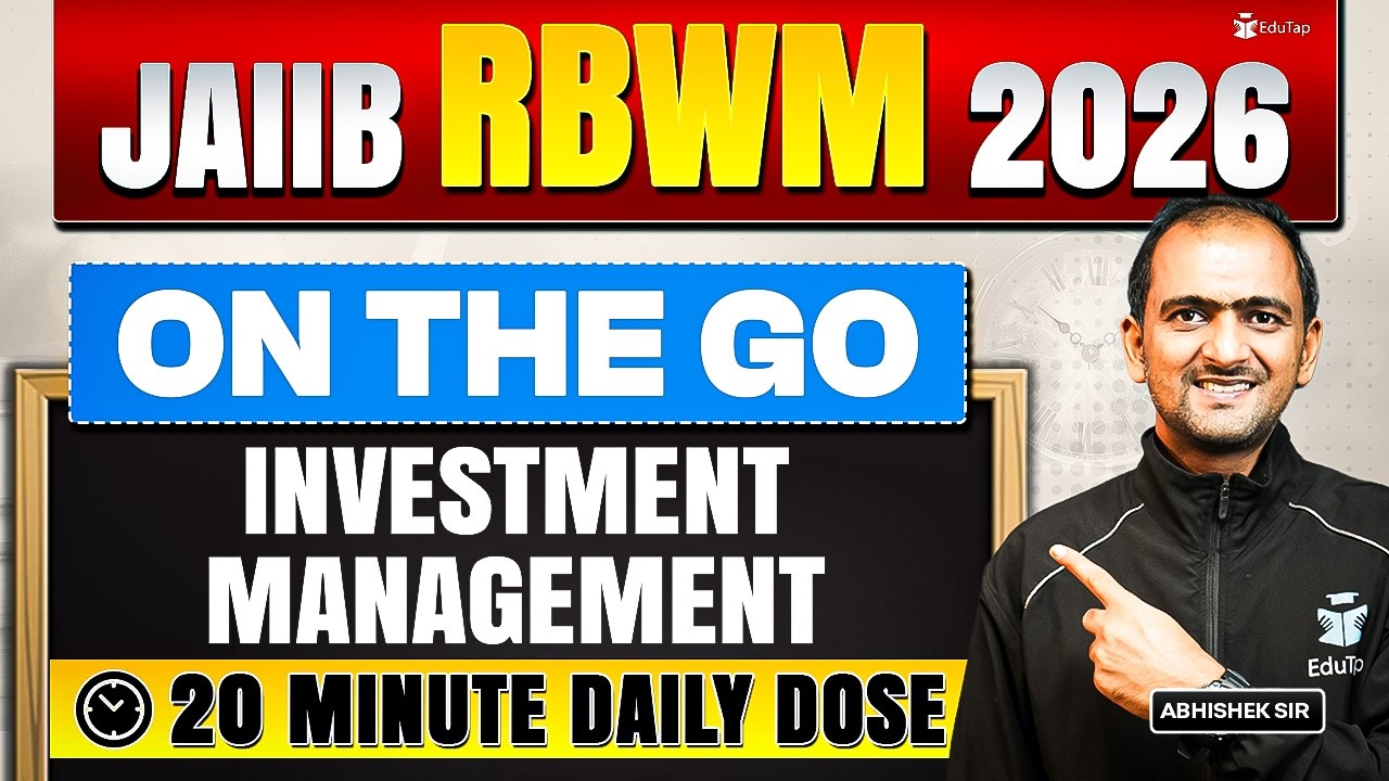 JAIIB RBWM Online Free Classes 2026 | Investment Management Concept & Question | JAIIB May 2026