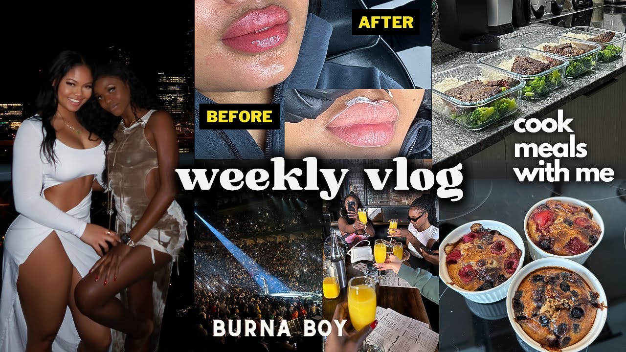 VLOG: Lip blush & Q&A, Meal prep w me, Burna Boy + Laughs w friends
