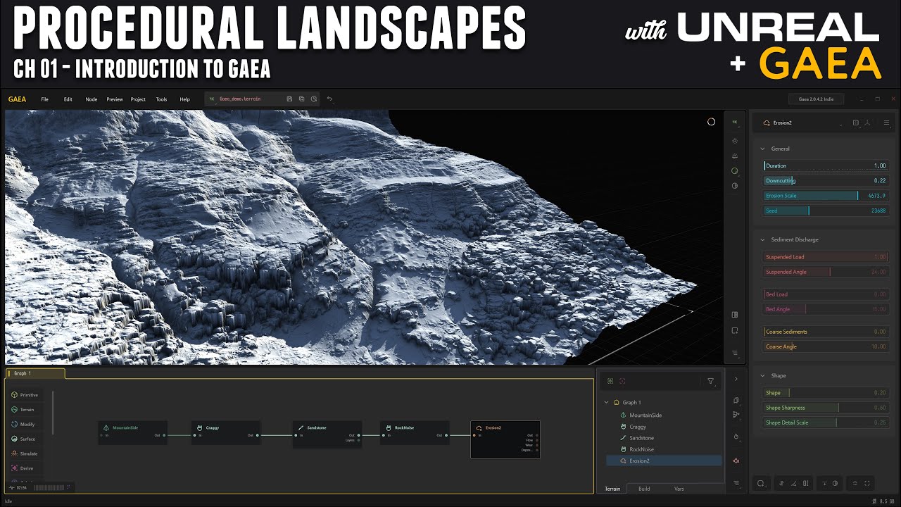 Procedural Landscapes with Unreal and Gaea: Ch 01 - Intro to Gaea