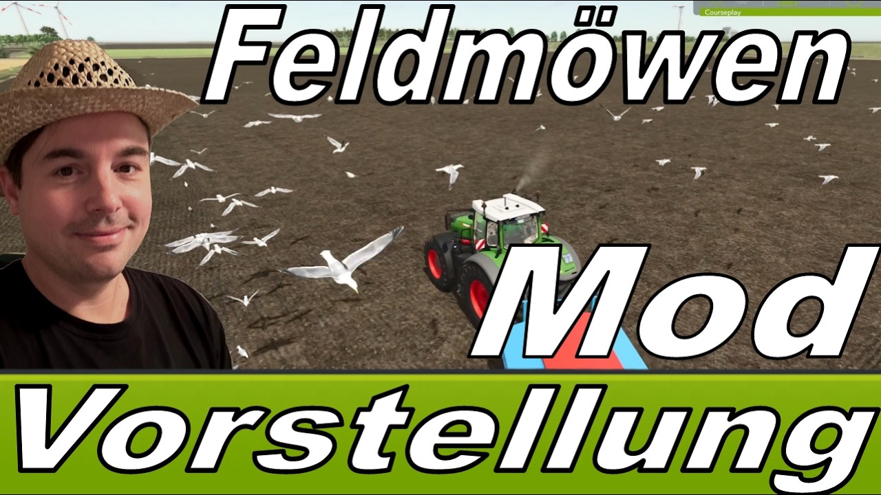 LS25 Mod Vorstellung M&ouml;wen auf den Feldern beim grubbern pfl&uuml;gen Feldm&ouml;wen Mod FieldGulls #ls25mods
