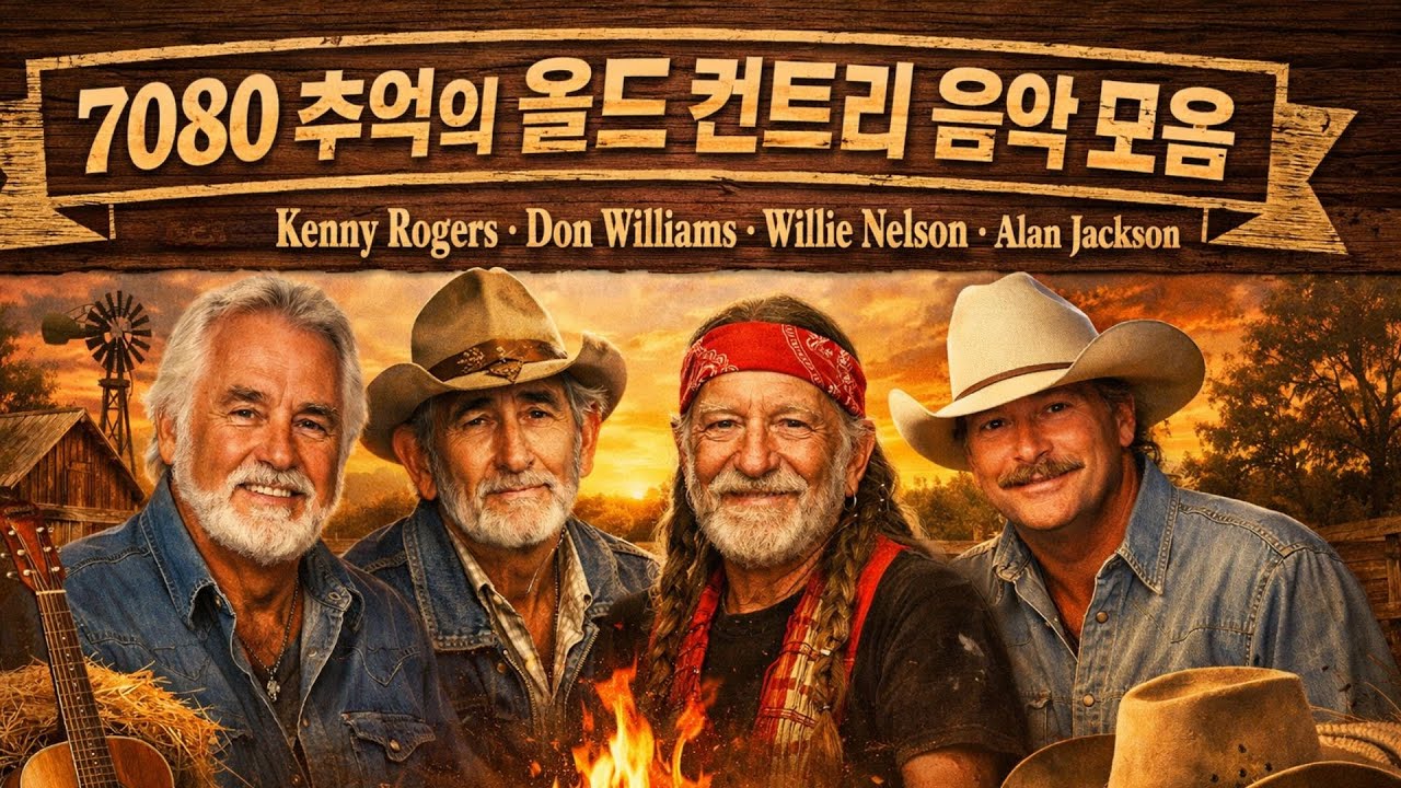 7080 추억의 올드 컨트리 음악 모음🤠 우리가 사랑한 명곡 컨트리 베스트🎸Kenny Rogers · Don Williams · Willie Nelson · Alan Jackson