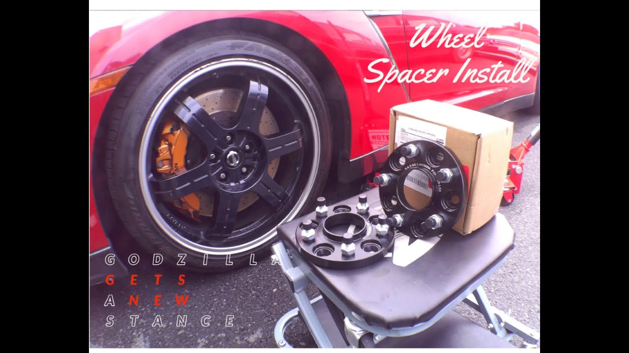 GTR Wheel Spacer Install   Godzilla gets a new stance!!