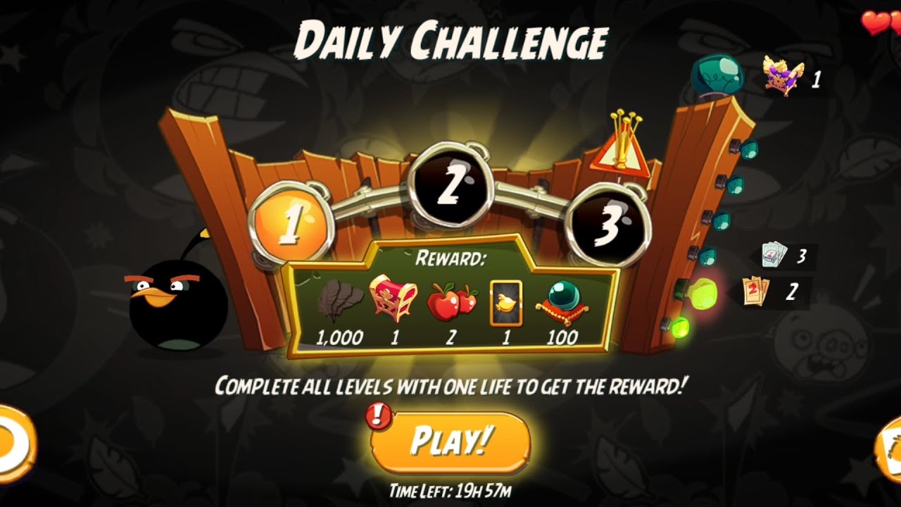 angry birds 2 daily challenge today