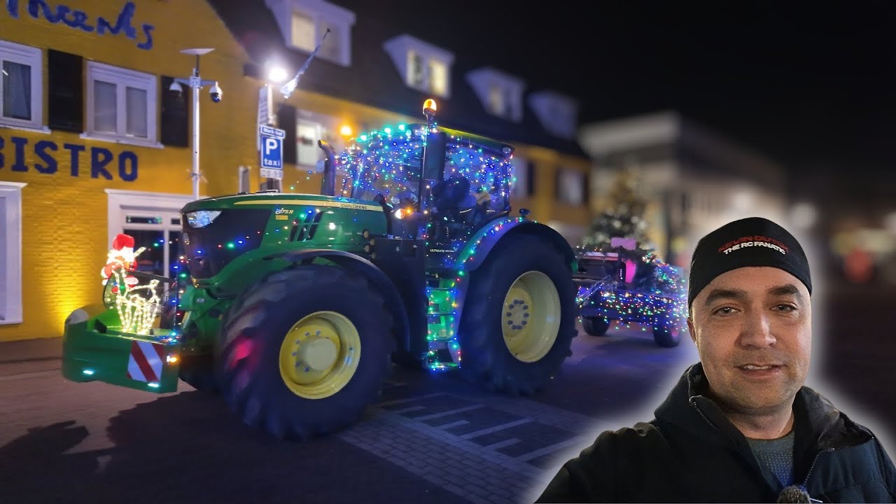 Verlichte Oldtimer Trekkers tijdens de Lichtjestocht in Etten-Leur 2025 🚜✨