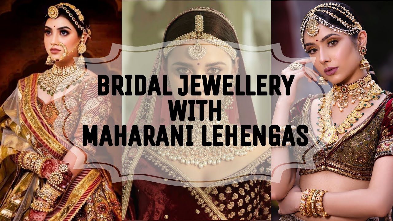 Matching jewelry with Maharani bridal lehenga, Royal Rajwada bridal lehenga #bridaljewellery #hindi