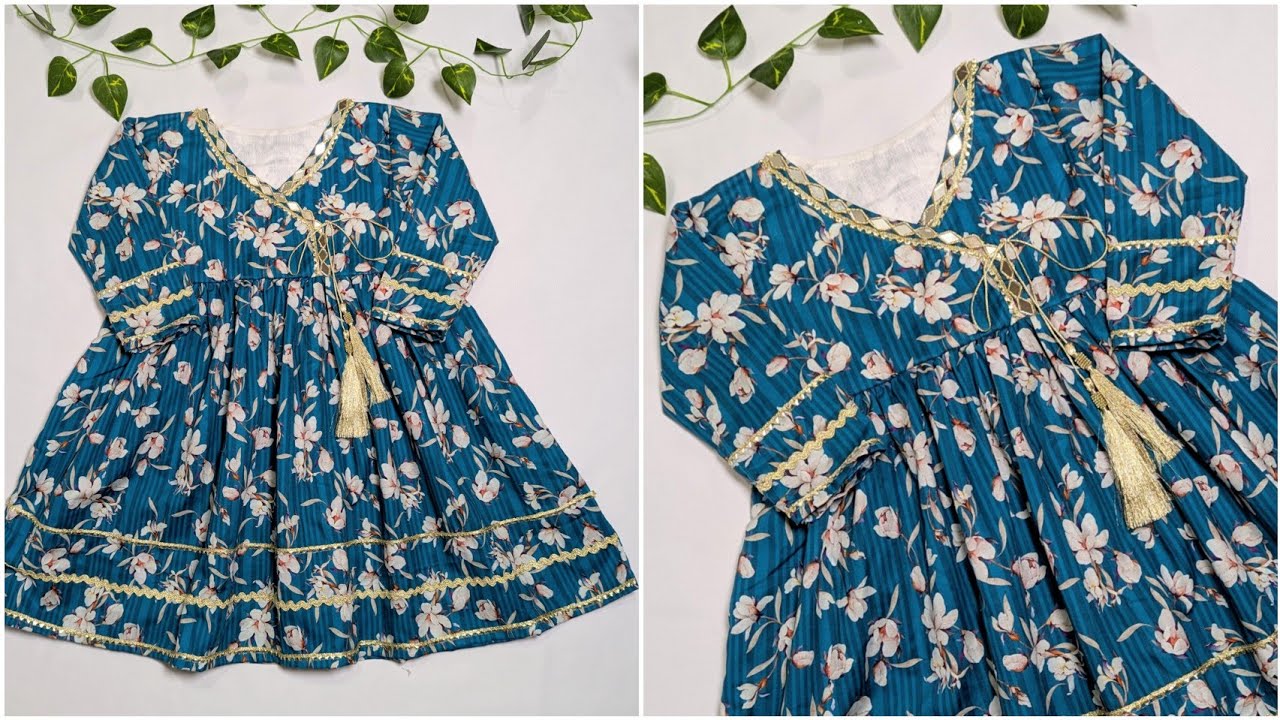 How to cut and stitch 4 to 5 year baby girl frock || Fancy baby girl frock cutting and stitching