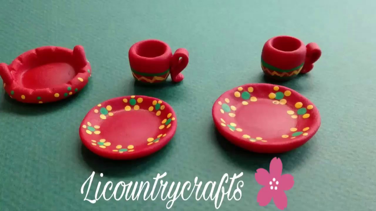 como hacer platos y jarros imitación  barro en porcelana fria