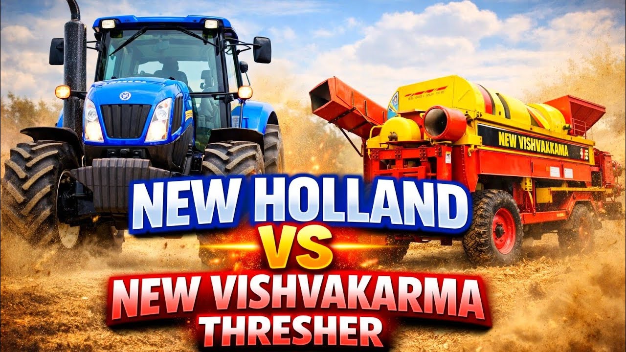 New Holland Tractor vs Thresher Machine 💥 | Power Test 🔥 | Tractor Ulagam