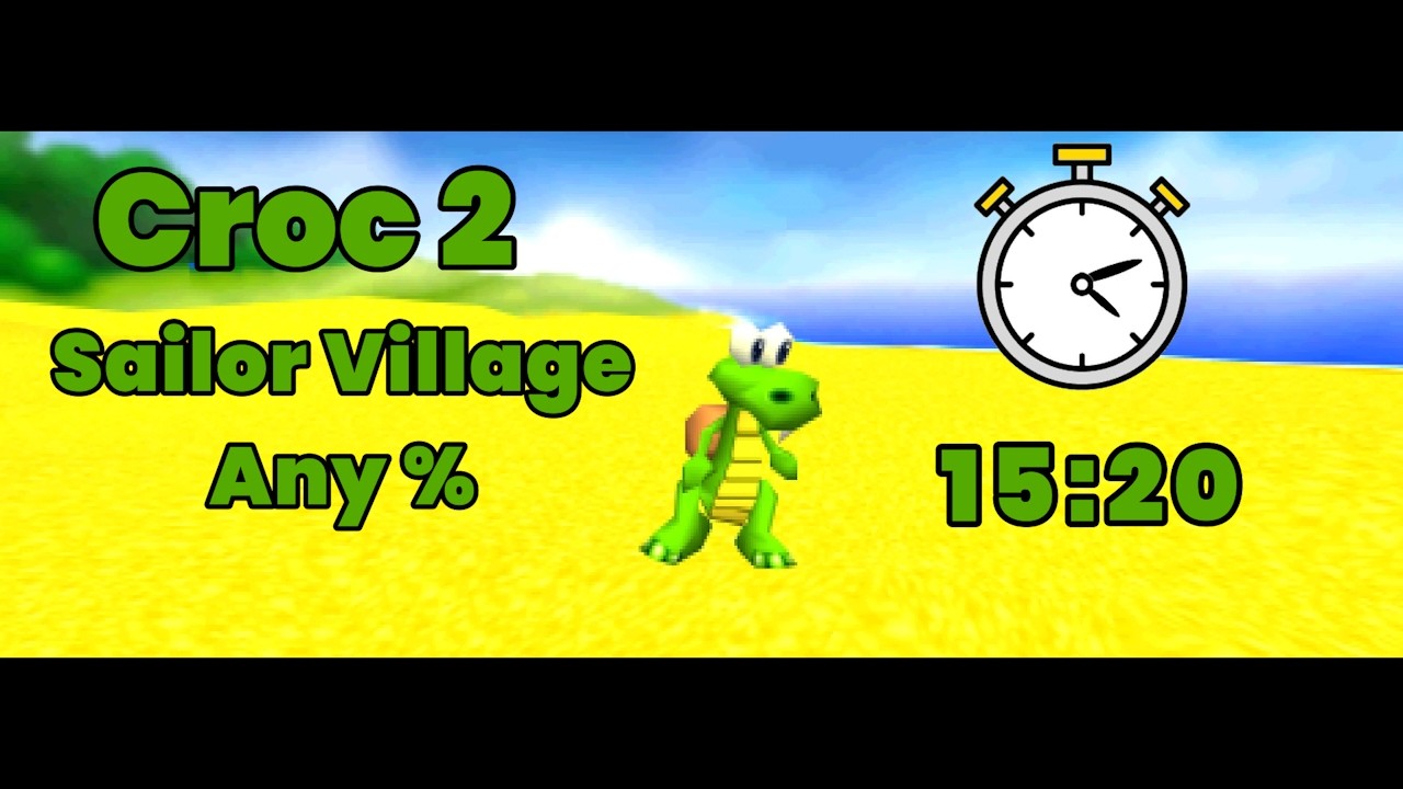 [PS1] Croc 2 Speed Run | Sailor Village | 15:20
