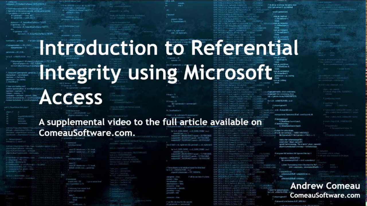 Introduction to Referential Integrity