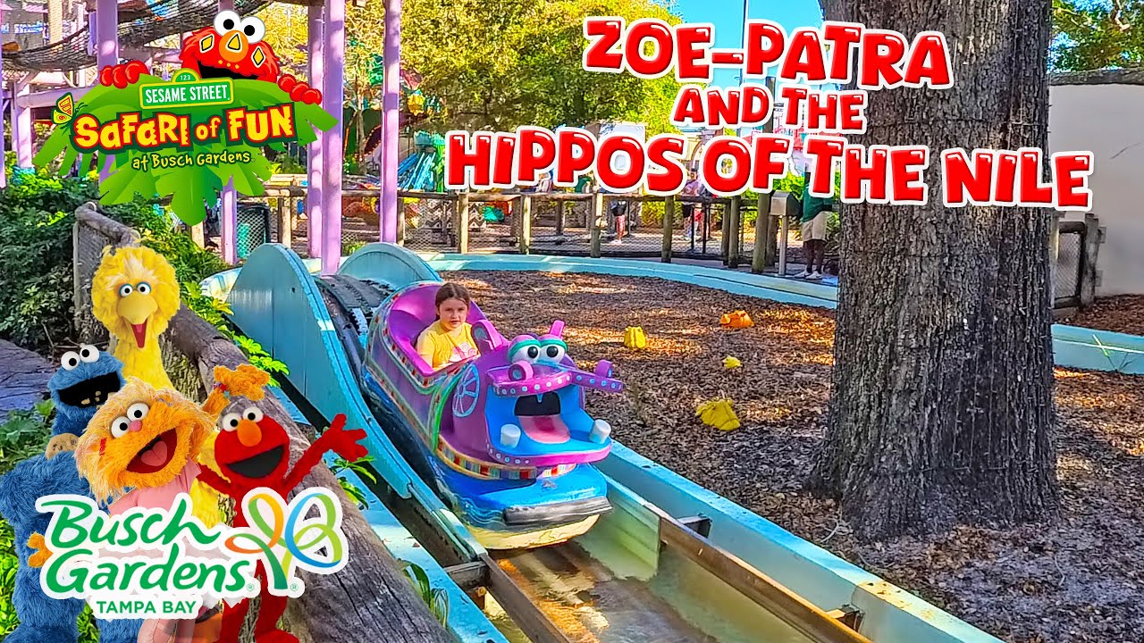 Zoe-Patra and the Hippos of the Nile in Sesame Street Safari of Fun at Busch Gardens (Jan 2026) [4K]