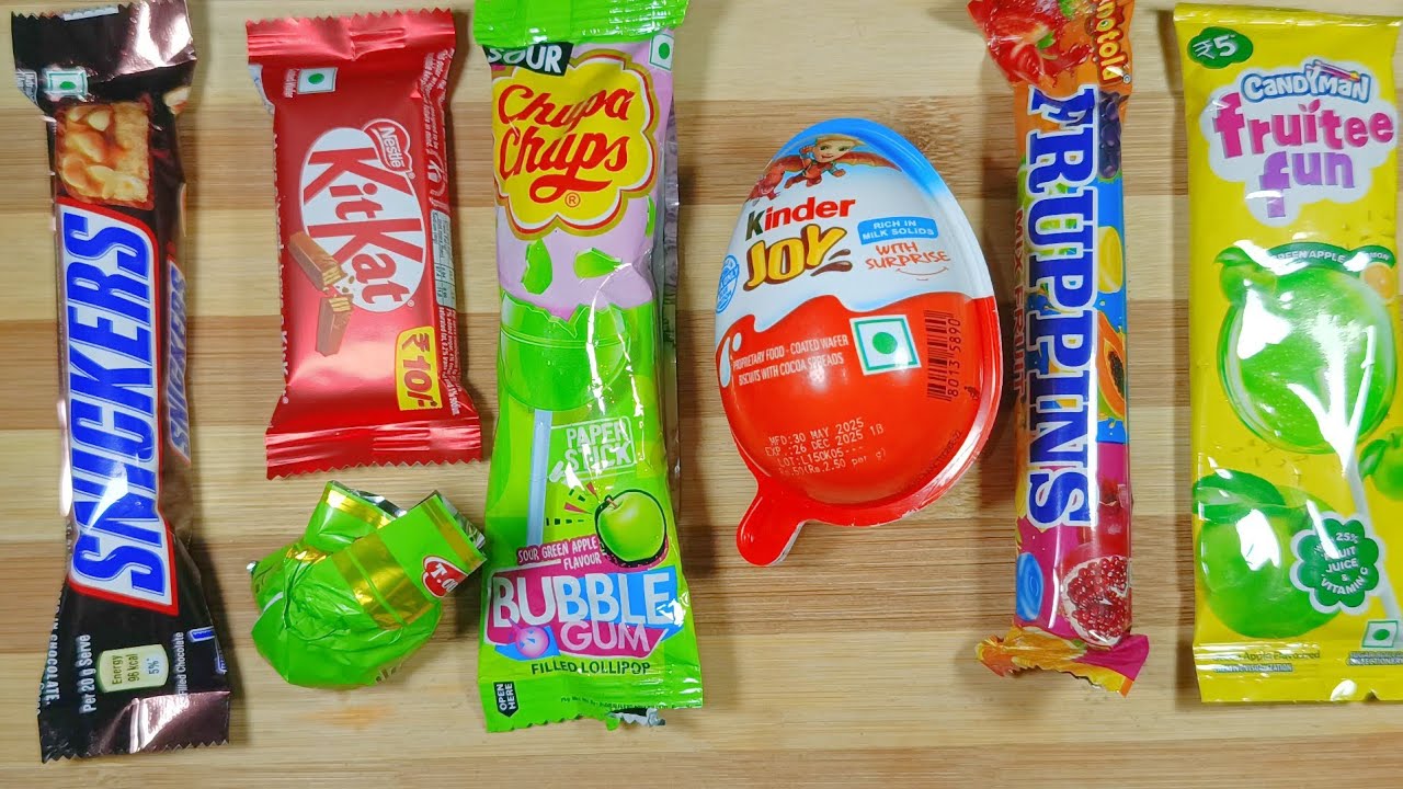 ASMR Most Popular Candys / some lots of colorful rainbow lollipop candy / unpacking chocolate eat