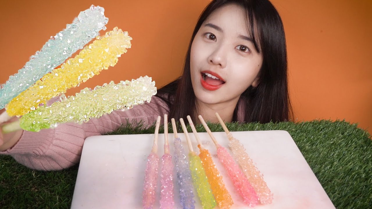 Crunchy Shiny crystal rock candy eating ASMR[suna asmr]
