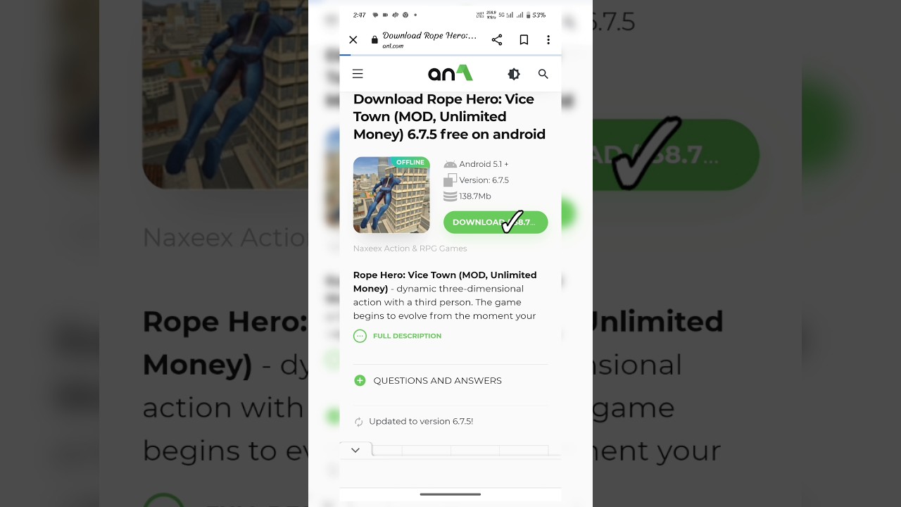 #rope Hero voice town# unlimited money & dimonds download# 🫵🙂🇮🇳 #short #introx