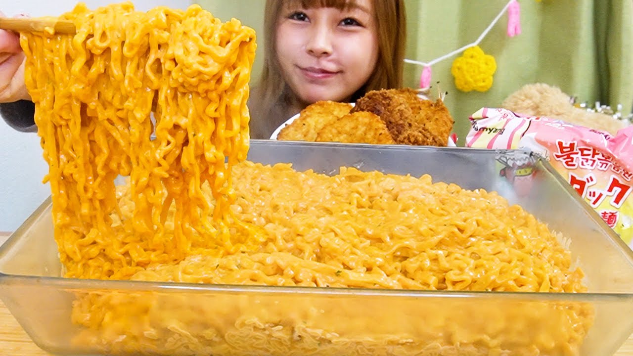 【大食い】ブルダック炒め麺クリームカルボ味7人前