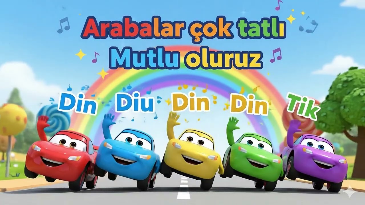 🔴🔵 Renk Renk Eğlenceli Arabalar Şarkısı |Renkleri Öğreniyorum|