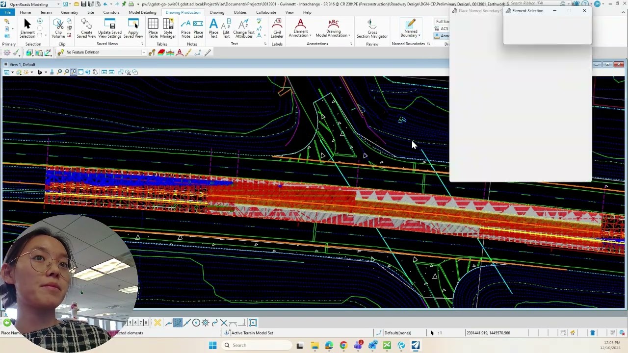 Earthwork quantity report in ORD
