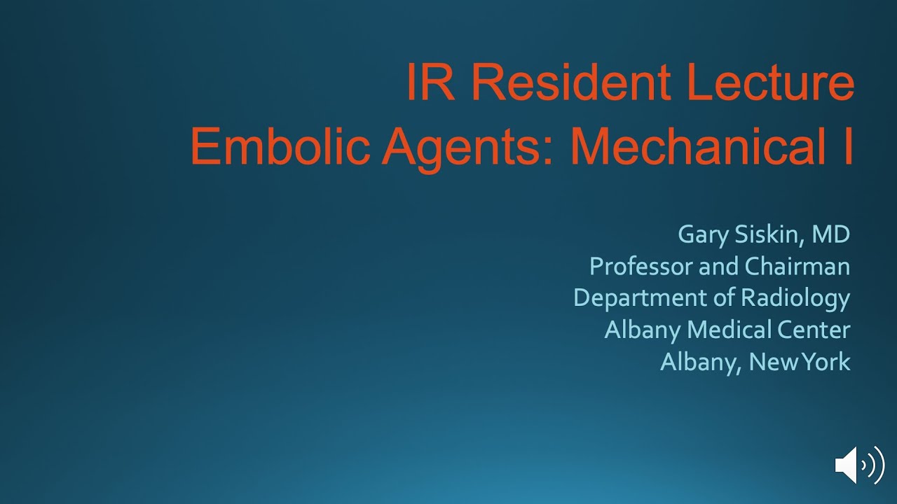 Embolization Agents Mechanical 2020 Part 1