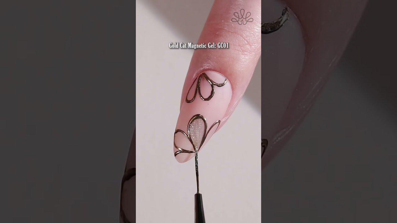 Golden Flower Cat Eye Nails| BORN PRETTY
