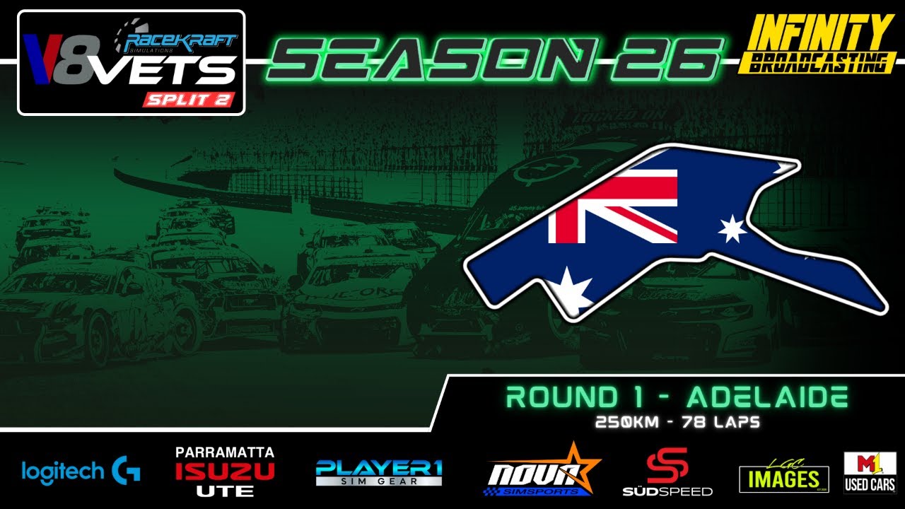Racekraft Simulations II V8 Veterans II Season 26 II Round 1 II Adelaide Street Circuit