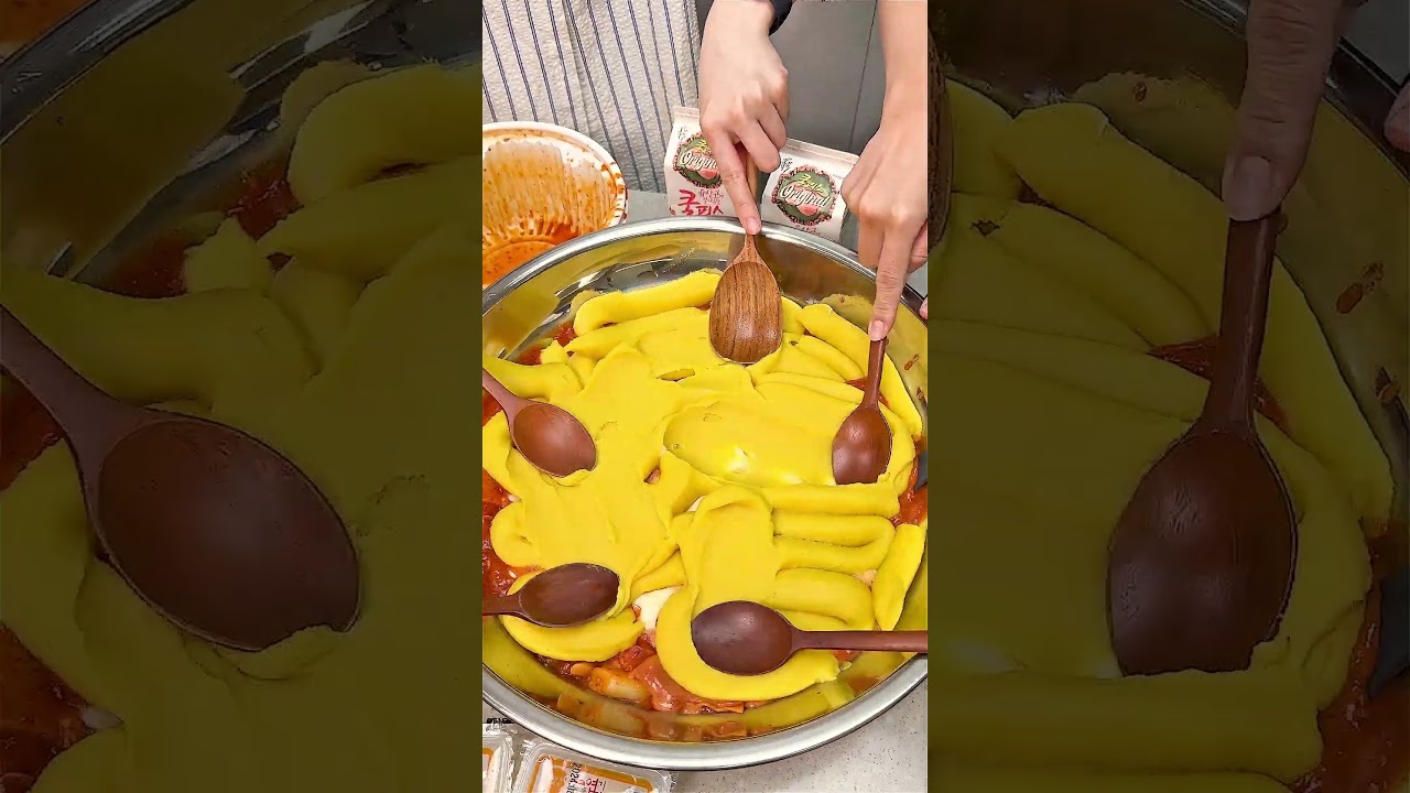 고구마무스 왕창 올린 치즈 #엽떡 🍠🔥  / YeopTteok with sweet potato mousse