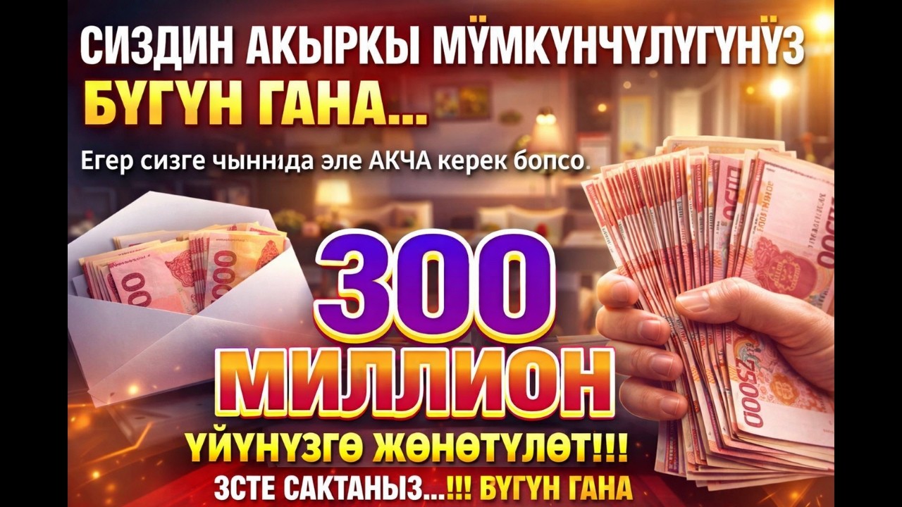 КУТТУКТАЙБЫЗ, СИЗ ТАНДАЛДЫҢЫЗ ✅АКЧА ӨЗҮНӨН-ӨЗҮ ҮЙҮҢҮЗГӨ БИР ТҮЙҮН БОЛУП КЕЛЕТ | РЫСКЫ АЧУУ ДУБАСЫ