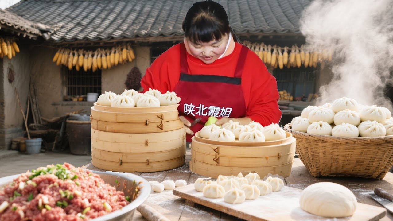 【陕北霞姐】霞姐用土豆和酸菜做一笼素包子，软烂咸香备受好评，老公直呼肉的也不换！